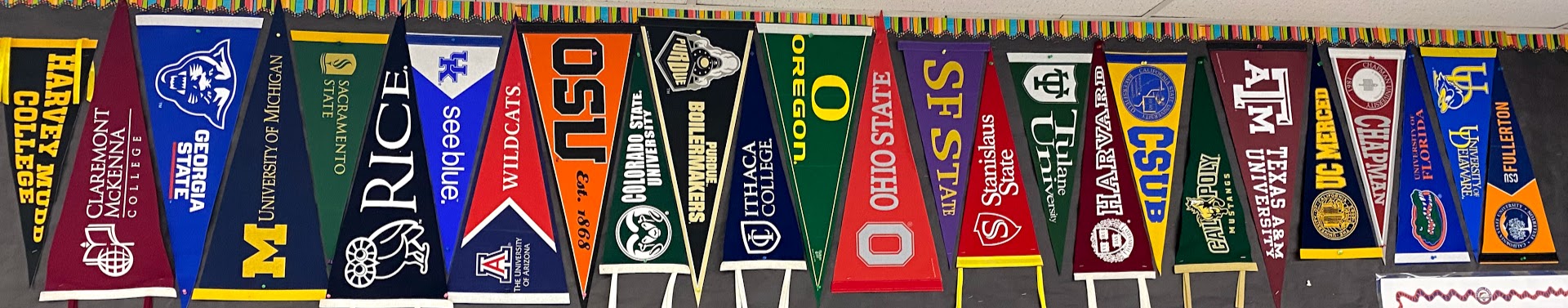 various college flags