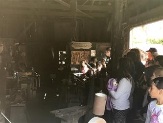 Hagginwood students at the Blacksmith shop