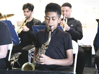 students playing musical instruments