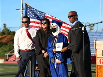 high school graduates at graduation ceremony
