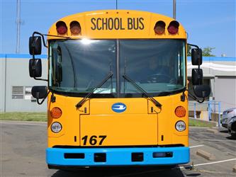 Blue Bird School Bus Front view
